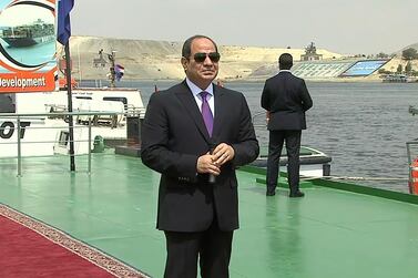 President Abdel Fatah El Sisi at Ismailia on Tuesday, where he warned that no one could take 'a drop of water' from Egypt. Courtesy: @mahmouedgamal44 / Twitter