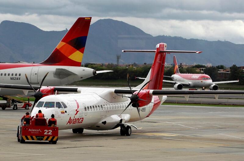 Planes from the Colombian airline Avianca are at the Puente Aereo airport in Bogota, Colombia. the carrier and its sister Avianca Brasil are looking for partners. John Vizcaino / Reuters