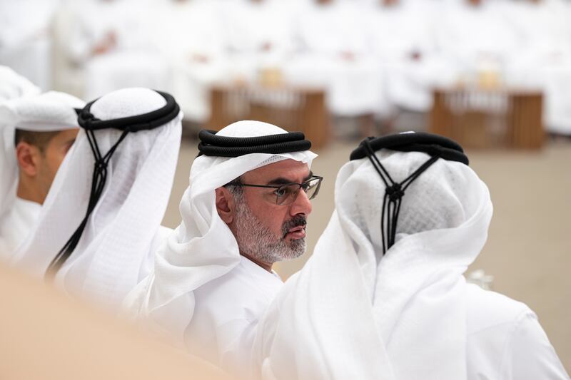 Sheikh Mohamed bin Khalifa Al Nahyan attends the condolences. Mohamed Al Hammadi / UAE Presidential Court