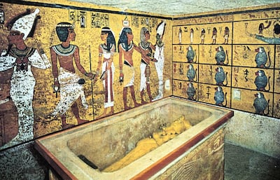 UNSPECIFIED - CIRCA 1754: Tomb of Tutankhamun (dc1340 BC): Sarcophagus containing gold coffin of the king which held his mummy.. Cairo Museum, Egypt (Photo by Universal History Archive/Getty Images)