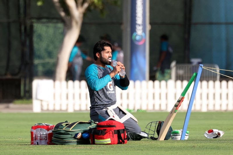 Pakistan's Mohammad Rizwan at the ICC Academy Ground in Dubai. AFP
