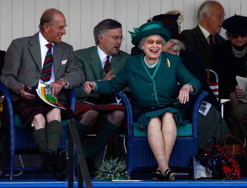 The queen and Prince Philip attend the Braemar Gathering at the Princess Royal and Duke of Fife Memorial Park in 2007.