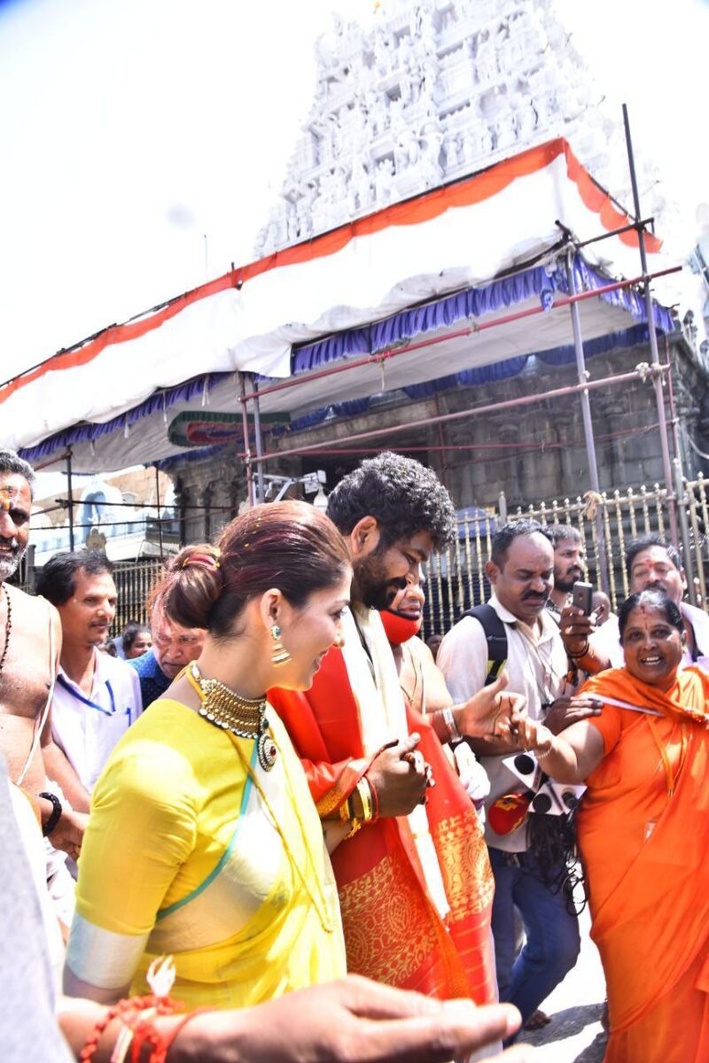 The Tirumala Temple, which usually receives more than 10,000 visitors a day, was a hive of activity as the couple performed their rituals.