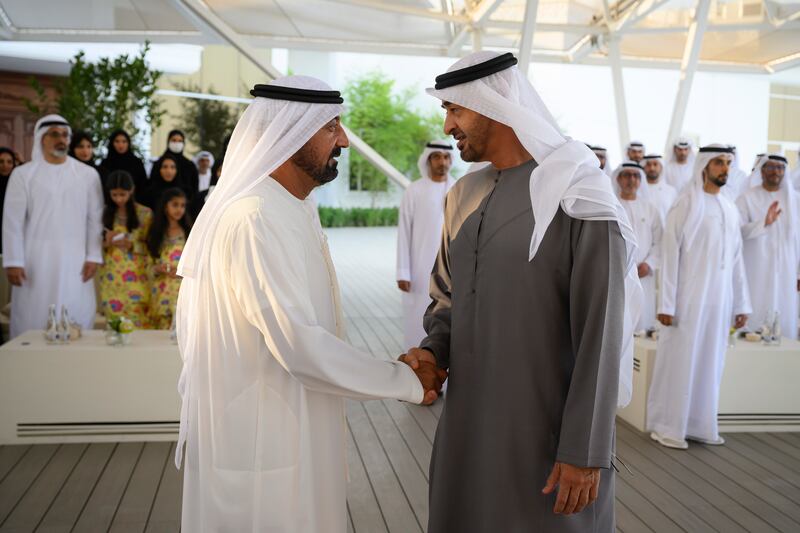 President Sheikh Mohamed receives Sheikh Ahmed bin Saeed Al Maktoum, President of the Department of Civil Aviation, chief executive and chairman of Emirates Group and chairman of Dubai World.