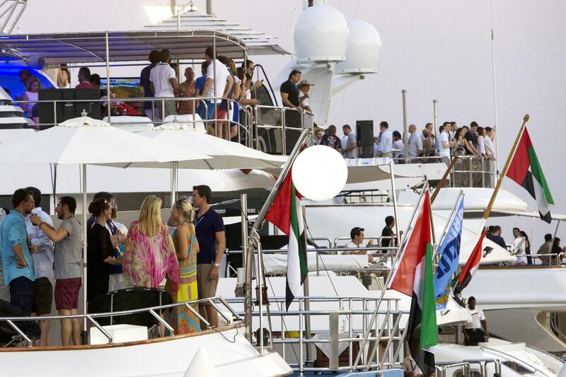“There’s only two races on the Formula One calendar where you can watch the race from a yacht. One is Monaco and one is Abu Dhabi,” said Danny Berger who owns a company which chartered one of the yatchs berthed at Yas Marina for the Abu Dhabi Grand Prix. Christopher Pike / The National