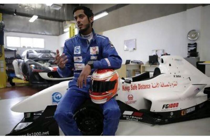 Haytham Sultan, a race car driver, wants to spread a message to young drivers that there are safer ways to vent their love of driving.