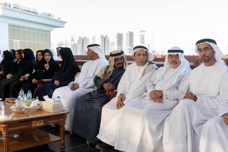 ABU DHABI, UNITED ARAB EMIRATES - January 21, 2019: Members of the Emirates Writers union, attend a Sea Palace barza.
( Rashed Al Mansoori / Ministry of Presidential Affairs )
---