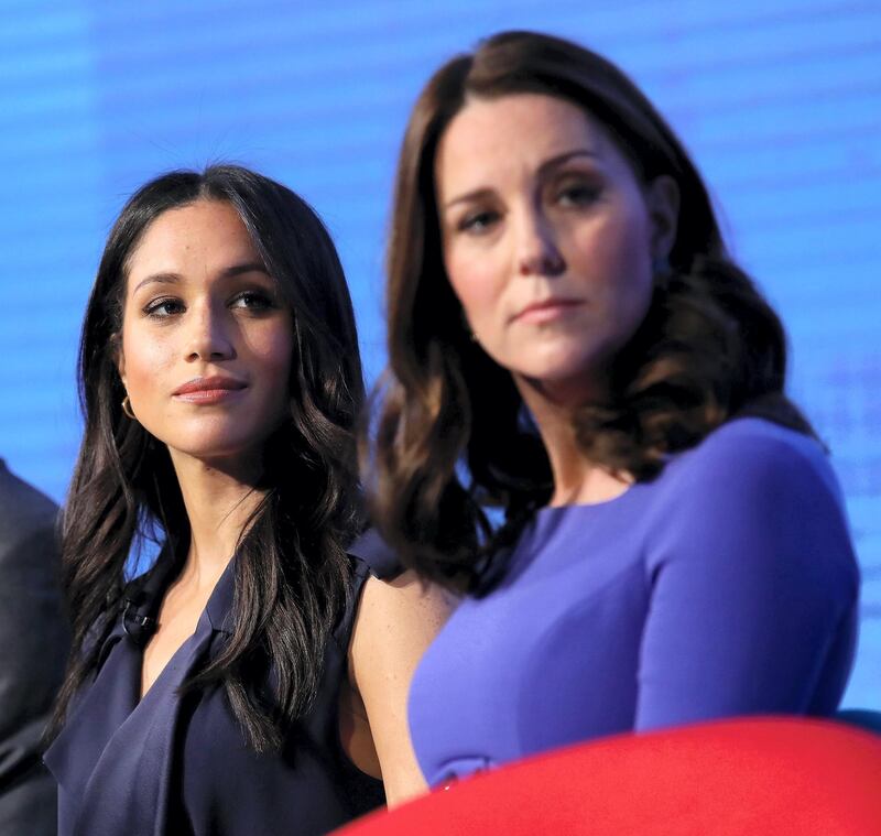 Mandatory Credit: Photo by REX/Shutterstock (9444588ci)
Prince Harry, Meghan Markle and Catherine Duchess of Cambridge
First Annual Royal Foundation Forum, London, UK - 28 Feb 2018
Under the theme 'Making a Difference Together', the event will showcase the programmes run or initiated by The Royal Foundation.