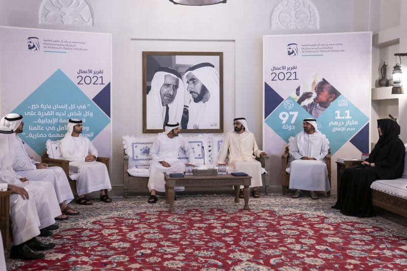 The figures were announced at Shindagha Majlis in Dubai, where Sheikh Mohammed bin Rashid, Vice President and Ruler of Dubai, led the board of trustees meeting and reviewed the 2021 annual report. Photo: @HHShkMohd / Twitter