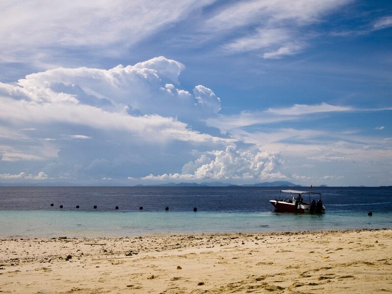 The view from Sipadan Island towards the coast of Borneo, Malaysia. Photo: Antonie Robertson/The National