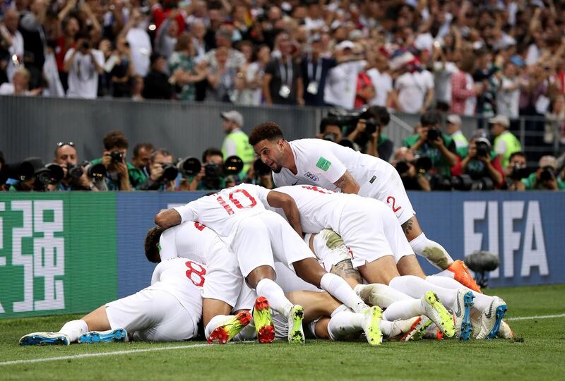 England celebrate Trippier's opening goal.  Getty Images