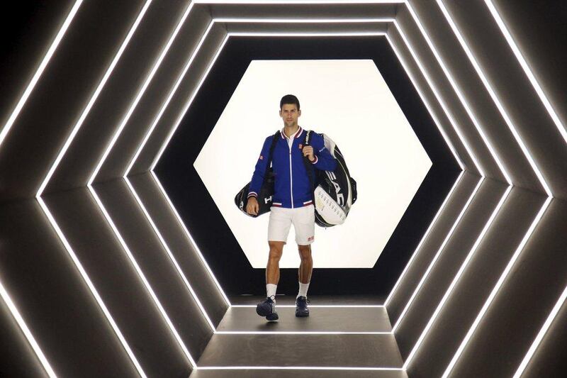 World No 1 Novak Djokovic arrives to play against Stan Wawrinka in his semi-final victory at the Paris Masters on Saturday. Charles Platiau / Reuters / November 7, 2015