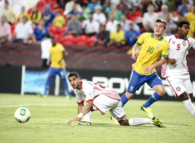 Brazil's quick start left the UAE floored on Sunday night in Abu Dhabi. A 6-1 loss leaves the tournament hosts in a difficult spot to making the knockout stage. Lee Hoagland / The National
