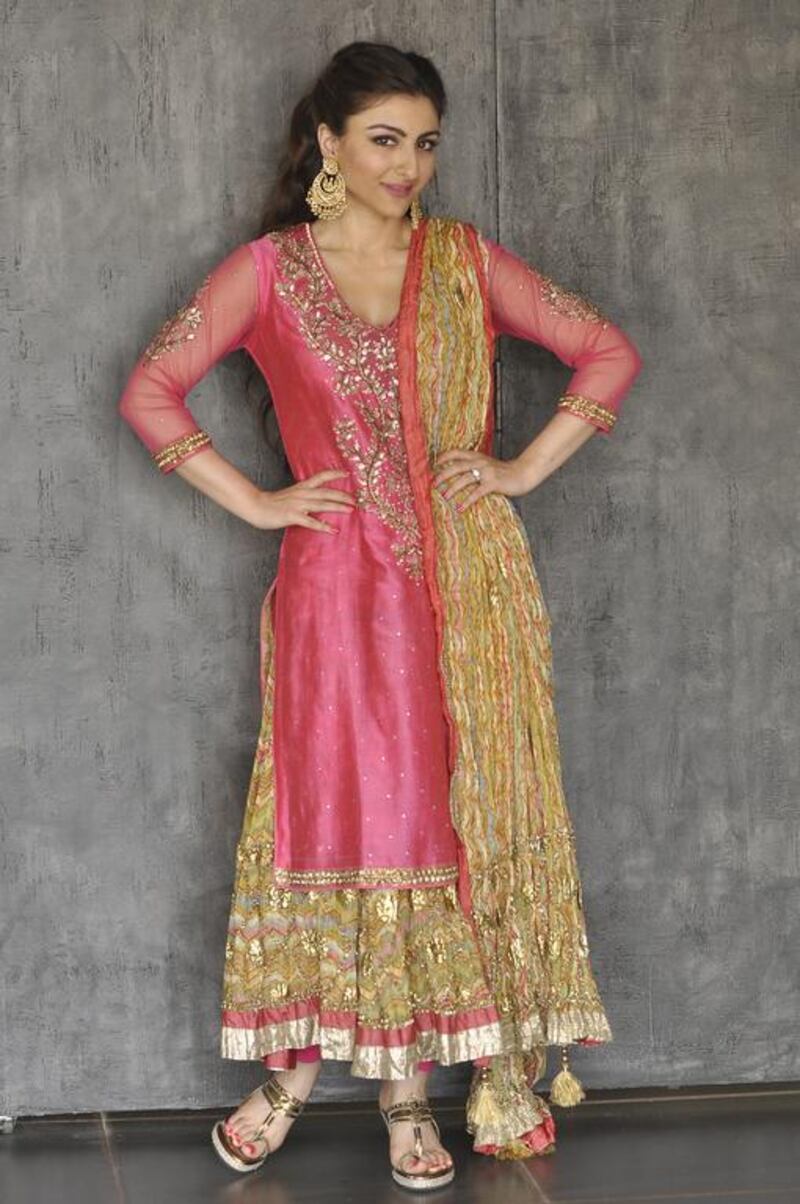 Soha Ali Khan wearing Ritu Kumar’s clothing. Courtesy Ritu Kumar