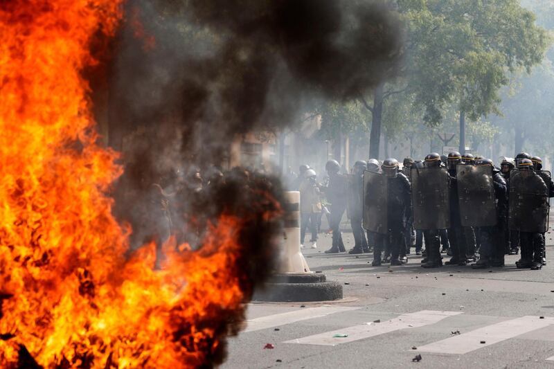 Now in the 24th week, police are feeling the strain of the weekly mass rallies. AFP