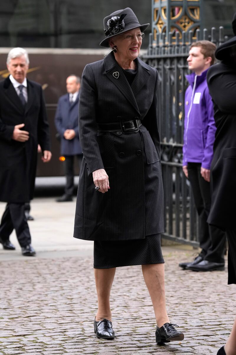 Queen Margrethe II of Denmark arrives. AP Photo