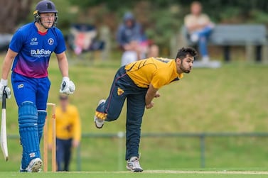 Former UAE U19 allrounder Shorye Chopra bowls for Kingston Hawthorn in grade cricket in Melbourne. 