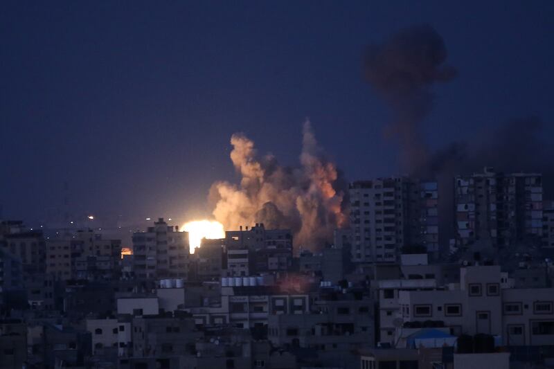 An Israeli bombing raid on Gaza, October 12, 2023. Getty