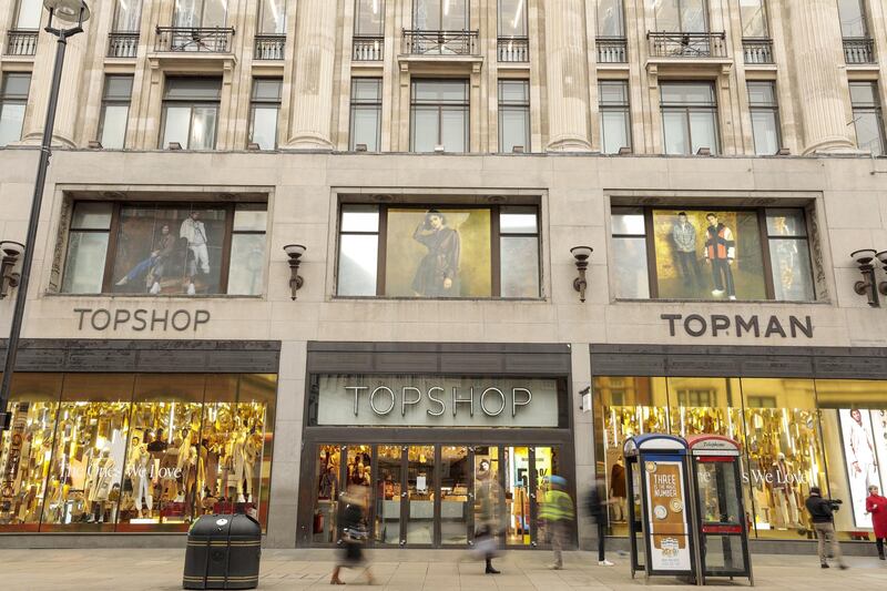 The closed Topshop flagship store in central London on Monday. Bloomberg