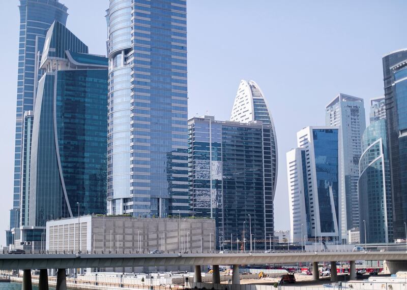 DUBAI, UNITED ARAB EMIRATES. 10 OCTOBER 2019. 
Dubai skyline seen from Churchill Office Tower in Business Bay.

(Photo: Reem Mohammed/The National)

Reporter:
Section: