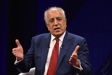 US special representative for Afghan peace and reconciliation Zalmay Khalilzad gestures as he speaks during a forum talk. AFP 