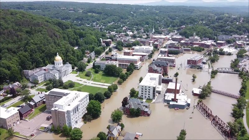 Flooding in Montpelier, the state capital of Vermont, in the northeastern United States. AP