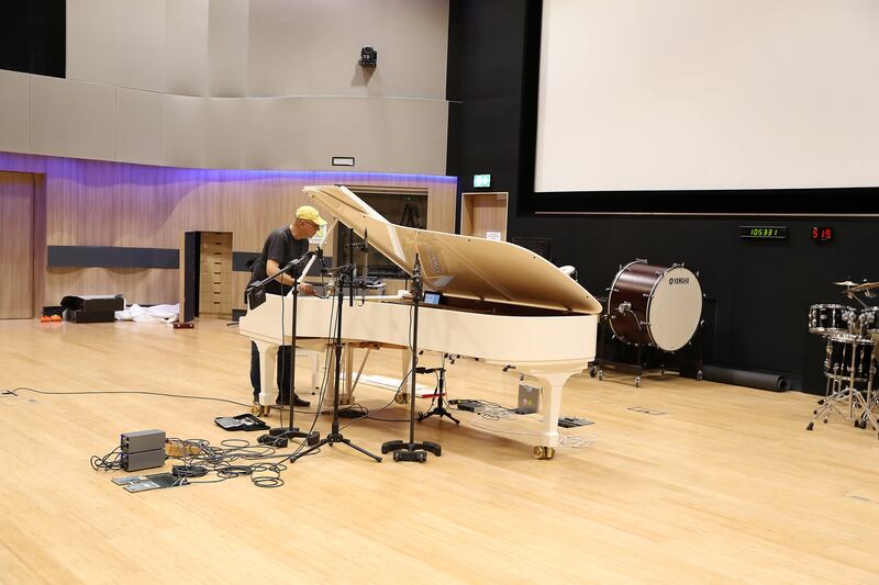 A Steinway piano is tuned in the scoring room before a recording session. Pawan Singh / The National