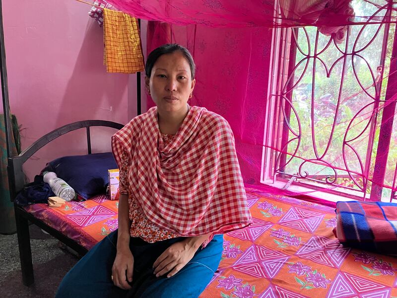 Warekpam Rameshwari, 37, lives with her daughter at a government-run relief camp for displaced women and new mothers in Manipur, north-east India. Taniya Dutta / The National