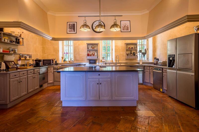 A classic French kitchen. The chateau can arrange for a chef to prepare meals for you with ingredients sourced from the grounds. Courtesy Chateau De Tourreau