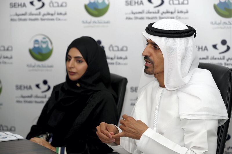 Abu Dhabi, United Arab Emirates - March 26, 2019: Yousef Al Ketbi speaks. SHEA announces plans for the elderly. Tuesday the 26th of March 2019 at Seha, Abu Dhabi. Chris Whiteoak / The National