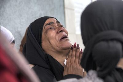 Mona Musrati , the mother of  Shadiya Musrati , reacts to the death of her daughter as she waits for her body to arrive of her funeral at the family's home in the mixed Israeli city of Ramle on December 28,2018 . The twenty nine-year old mother of three children is the 26th woman to be killed this year, and the third female murder victim in her family. She was shot in the upper body at close range while walking in Ramle and died in the hospital. (Photo by Heidi Levine/Sipa Press).