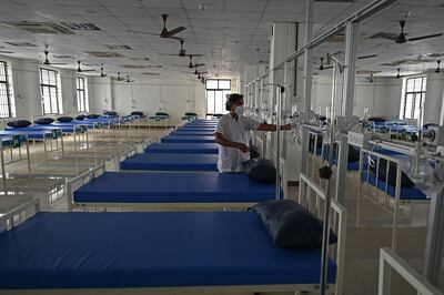 A Covid-19 facility at a government hospital in Chennai. AFP