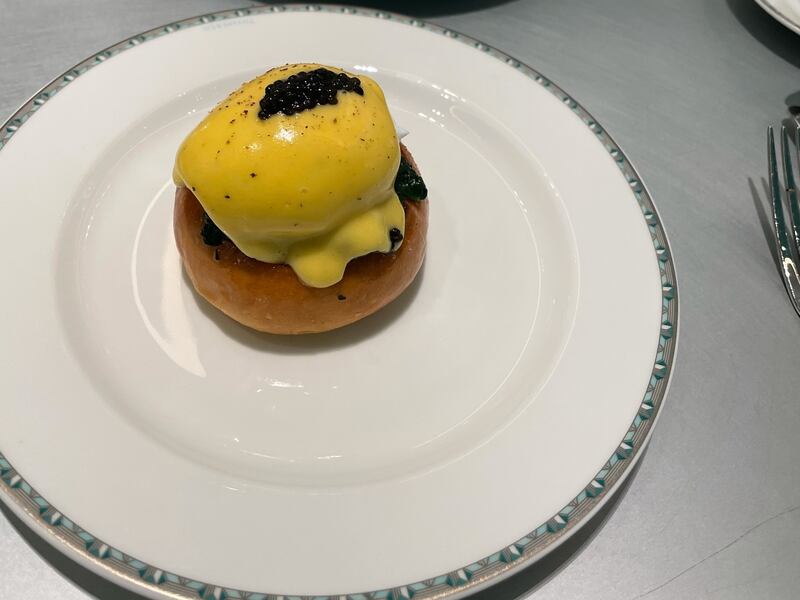Caviar Benedict at Tiffany & Co's Blue Box Cafe. Panna Munyal / The National