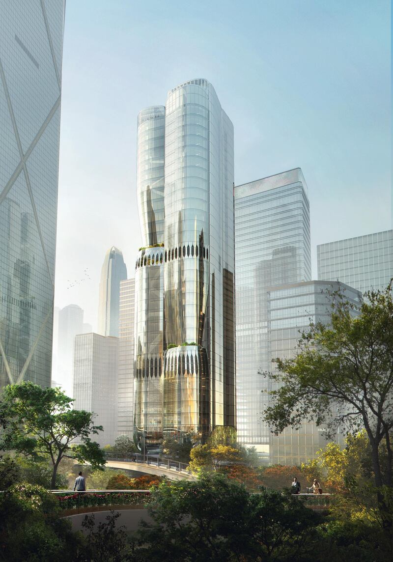 Set in the heart of the central business district, the 36-storey Murray Road project plans to bring a green oasis to the centre of one of the world’s busiest cities. Courtesy Zaha Hadid Architects (ZHA)