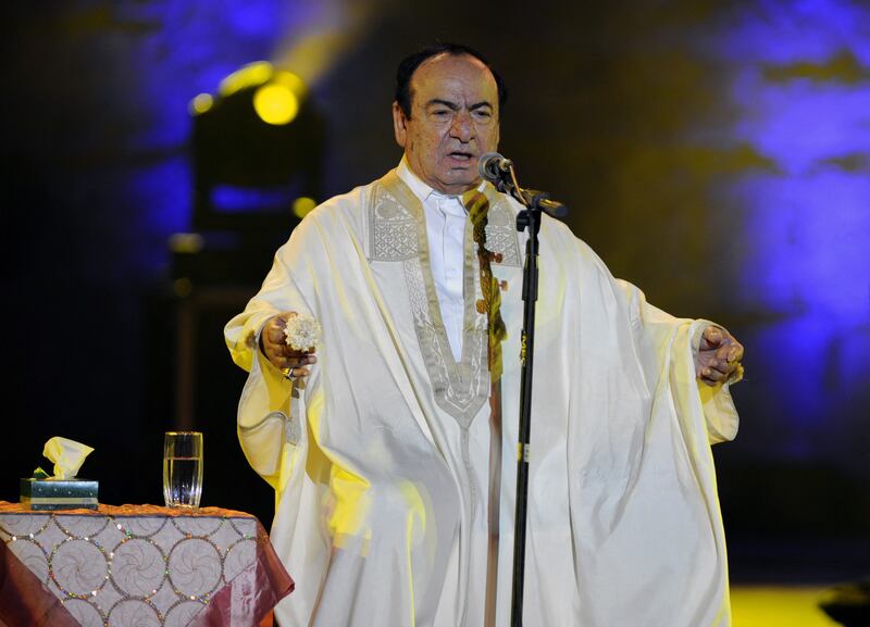 Syrian singer Sabah Fakhri performing for the 46th International Carthage festival at the Roman theatre near Tunis on July 27, 2010. AFP