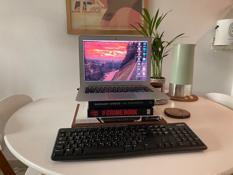 A wireless keyboard makes for a better home office set-up. Farah Andrews / The National