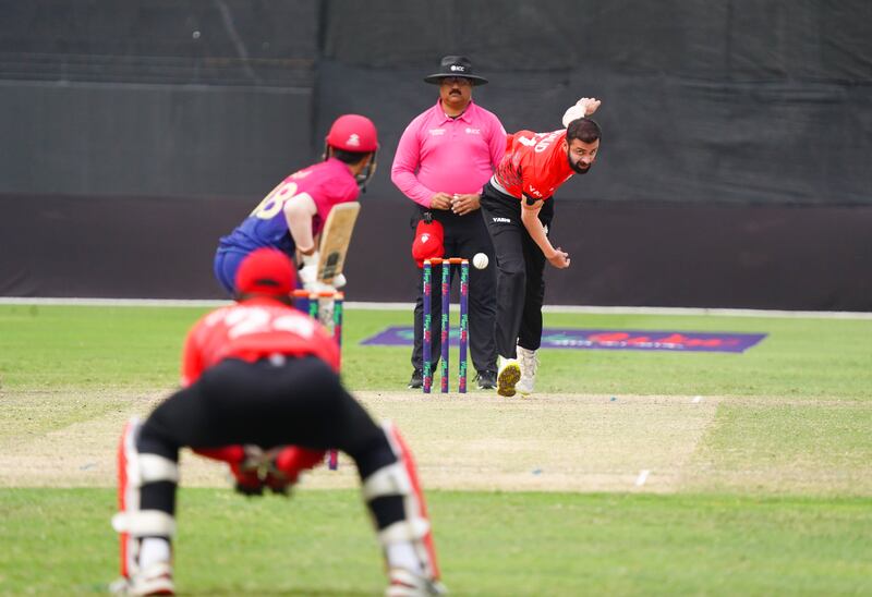 Canada bowlers eked out a tense eight-run win over UAE in Dubai. Photo: CWCL2