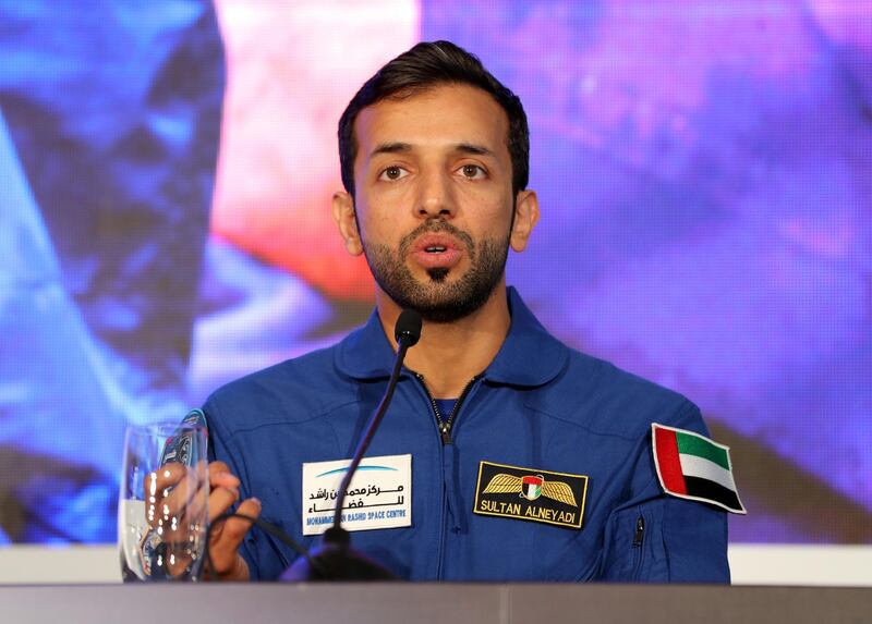 Dubai, United Arab Emirates - Reporter: Sarwat Nasir: Back-up astronaut Sultan Al Nayadi. Press conference by MBRSC to announce details of search for next UAE astronaut. Tuesday, 3rd of March, 2020. Downtown, Dubai. Chris Whiteoak / The National