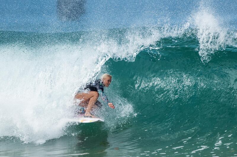 Brazil's Tatiana Weston-Webb competes in the semi-final of the Rip Curl Narrabeen Classic against Carissa Moore of the United States at Narrabeen Beach in Sydney, Australia, on Tuesday, April 20. Getty