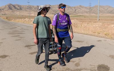 Santiago Sanchez walks in Iraq's Kurdistan region on his trip to Qatar. Reuters 