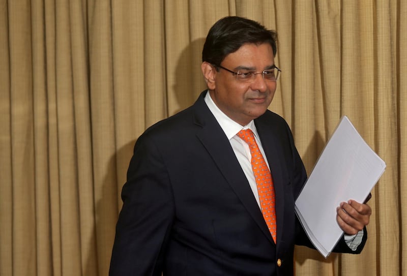 FILE PHOTO: The Reserve Bank of India (RBI) Governor Urjit Patel arrives to attend a news conference after a monetary policy review in Mumbai, India, December 5, 2018. REUTERS/Francis Mascarenhas/File photo