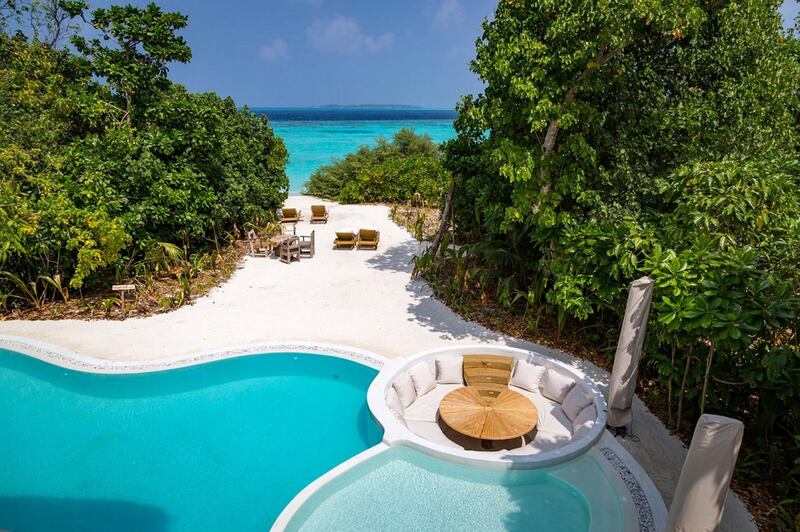The resort bills itself as the original desert island hideaway in the Maldives. Courtesy Soneva Fushi