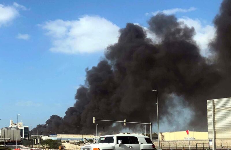 The blaze in a plastics recycling plant in Jebel Ali sent thick black smoke billowing across the south of Dubai.