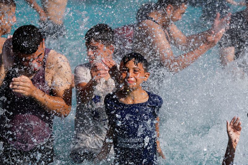 The pool offers visitors some respite from the sweltering temperatures. Reuters