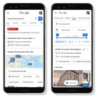 Google is launching new tools to help users plans their travels. Courtesy Google