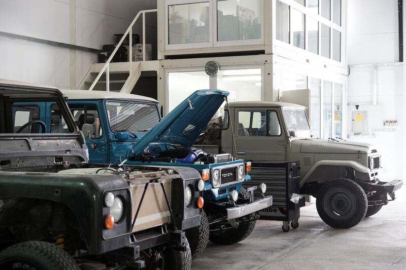 DUBAI, UNITED ARAB EMIRATES. 04 FEBRUARY 2018. Workshop visit to Dubai company Sebsports that restores vintage Land Rovers And Toyota Land Cruisers to concours standard at their Al Quoz workshop. (Photo: Antonie Robertson/The National) Journalist: Adam Workman. Section: Motoring.