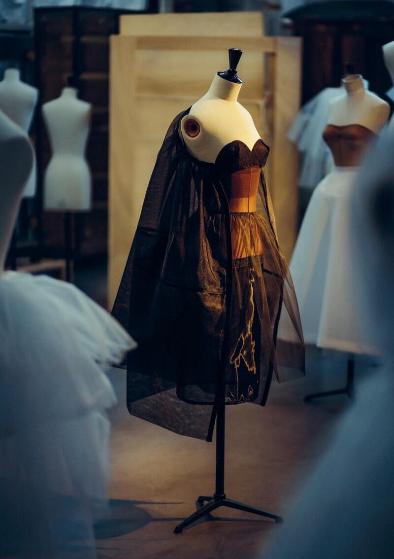 Hidden padding on a dress for Agnes de Mille by Balenciaga, circa 1950's