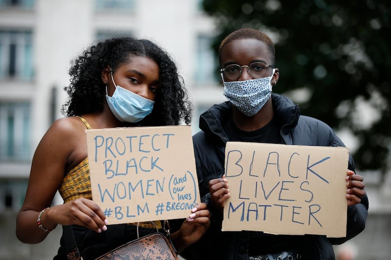 Demonstrators in London get their message across. Getty Images