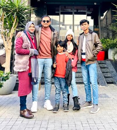 Sheharzad Abdullah and her husband Aboobaker Siddiqk with their three children Rahil, Aaisha and Eisa