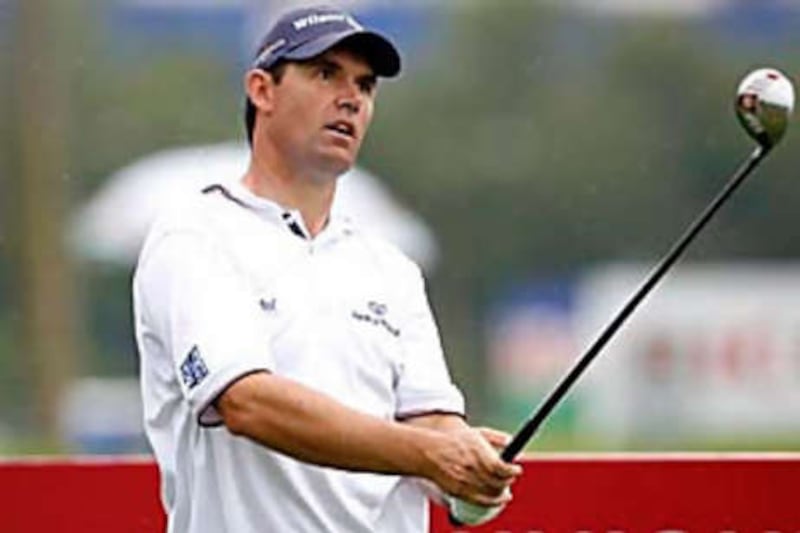 Padraig Harrington is five shots off the leader  Lam Chih Bing after the first round of the Singapore Open.